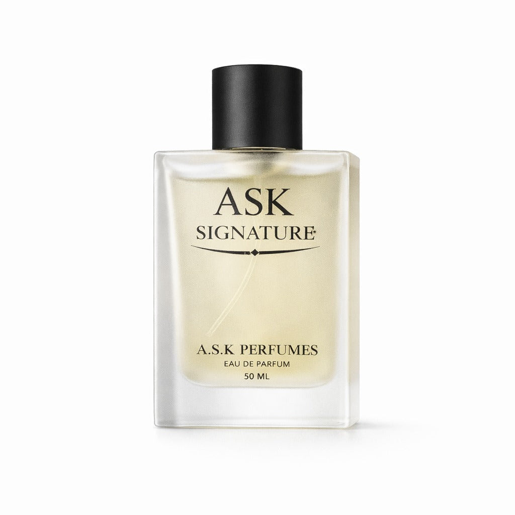 A.S.K. Perfumes bottle on a white background
